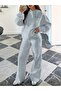 Unisex Men's and Women's Malibu Printed Oversize 3 Thread Hooded Baggy Bottom Tracksuit Set