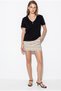 Women's Black 100% Cotton V-Neck Regular Fit T-Shirt 60382621 - 4
