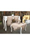 Living room set 5 pieces linen lace tablecloth runner set dowry flowers model no 9964 cappuccino - 3