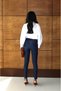 Women's Dark Blue High Waist Skinny Jean Trousers Dark Blue Stretchy Long Leg - 6