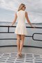 Women's Ribbed Knitwear Mini Dress Sleeveless Half Turtleneck - 2