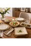 5-Piece Cream Gold Porcelain Presentation Set – Stylish Serving Plate and Bowl Set, Decorative Breakfast & Treat Presentation Set - 4