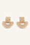 Tattoo Textured Geometric Women's Earrings I1587Axns - 3