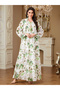 Green Floral Print Tassel Detail Maxi Jalabiya - 3