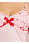 Pink Embroidered Babydoll with Bow Detail and Brief - 4
