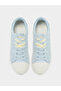 Light Blue Suede-Look Textile Sneakers - 5