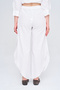 Women's Comfortable Cut Solid Color Trousers with Side Slits - 6