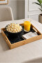 Marcella 3-Piece Navy Blue Patterned Tray with Marble Pattern - 3