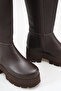 Juliana Brown Rustic Women's Daily Flat High-Sole Rustic Wedge Heeled Boots - 2