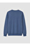 Ozmarka New Season Navy Blue Crew Neck Men's Thick Sweatshirt - 5