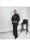 3022 Waist-Tied Belt - Collar Detailed Peplum Trouser Suit - 6