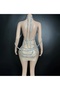 Dance Costume with Stones and Tassels for Women, Pul Embroidered Mini Dress - 4