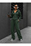 Women's Sporty Stylish Zippered Three-Thread Non-Printed Fabric Top and Bottom Tracksuit Set 0057 - 3