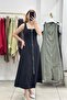 Square Neck Zipper Front Long Dress with Straps - 2