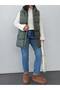 Women's Khaki Hooded Detachable Rubber Belt Double Pocket Snap Closure Inflatable Vest - 4