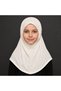 Hijab with Floral Embellishment, Elegant Modest Headscarf for Girls, Classic Cream Islamic Head Covering for Everyday and Special Occasions