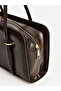 Leather-look double strap women's shoulder bag - 3