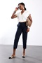 Navy Blue Carrot Cut Trousers - 2