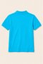 Unisex Turquoise 100% Cotton Polo Collar Short Sleeve T-Shirt for Girls & Boys, Pack of 2 - 3