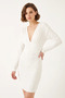 Women's White Dress with Gathered Sides - 8