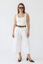 Women's High Waist Pleated Detailed Wide Leg Culotte White Trousers