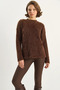 Women's Soft Textured Bearded Knitwear Brown Sweater - 6