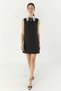 Women's Lace Collar Bow Detailed Mini Black Dress - 7