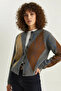 Women's Bakalava Patterned Anthracite Cardigan with Buttons - 2