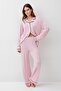 Long Sleeve Buttoned Flexible Lycra Viscose Soft Pajama Set 18207 - 2