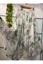 Patterned Chiffon A-Line Skirt Lined
