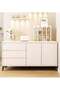 Storage Cabinet, Free Standing TV Cabinet with Drawer, Home Sideboard Cabinet, Entryway Console Cabinet Accent Table for Bedroom Hallway Dining Room, 140*40*75cm (DSG044, White) - 3