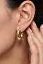 Gold Color Thick Curved Hoop Earrings - 2