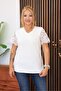 Plus Size Blouse with Lace Sleeves and Bow Detail at the Collar - 3