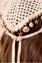 Women's Sea Shell Knitted Hair Bandana Ecru - 2