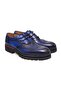 Dark Blue Color Lace-Up Genuine Leather Men's Shoes