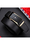 Deluxe Genuine Leather Automatic Buckle Men's Belt-Gold Buckle - 2