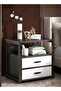 Bedside tables,Storage tables Modern Nightstand with metal frame, Side Table with two drawers, suitable for bedroom living room