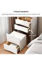 Modern 3-in-1 Makeup Table with LED Lights, Vanity Table with Mirror and Large Storage Space, Bedroom Multi-Functional Storage Cabinet, Home Dressing Table and Chair Set - 6