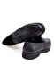 Black Color Laceless Genuine Leather Men's Shoes - 2