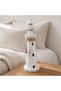 Nautical Wooden Lighthouse Decor, White Coastal Home Decor with Natural Jute Rope & Mini Life Ring, Rustic Beach House Lighthouse Figurine for Tabletop, Shelf, Living Room, Bedroom, Office & Bathroom - 6