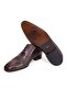 Brown Lace-Up Genuine Leather Sole Men's Shoes - 3