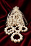 12 Premium Detailed Ringed Napkin Rings with Cream Pearls