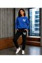 Zero Collar Sweat Suit 2-Piece Combination Winter Shardoon Black Printed Women's / Men's Unisex