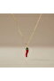 Mineli Red Pepper Figured Gold Plated Necklace - 6