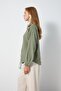 Women's Khaki 100% Linen Special Design Premium Shirt 31191 - 3
