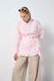 Women's Pink Oversize Poplin Shirt with Scarf 31087 - 7