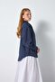 Women's Navy Blue Collar Detailed Modal Fabric Shirt 31189 - 4
