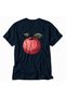 Unisex Apricot Sketch Graphic T-Shirt - Navy Blue - 6