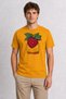 Modern Raspberry Chest Print T-Shirt - Yellow