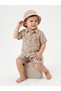 Cocosiss Baby Boy Lion Emblem Muslin Shirt, Shorts and Hat 3-Piece Set - Beige / Mink - 3